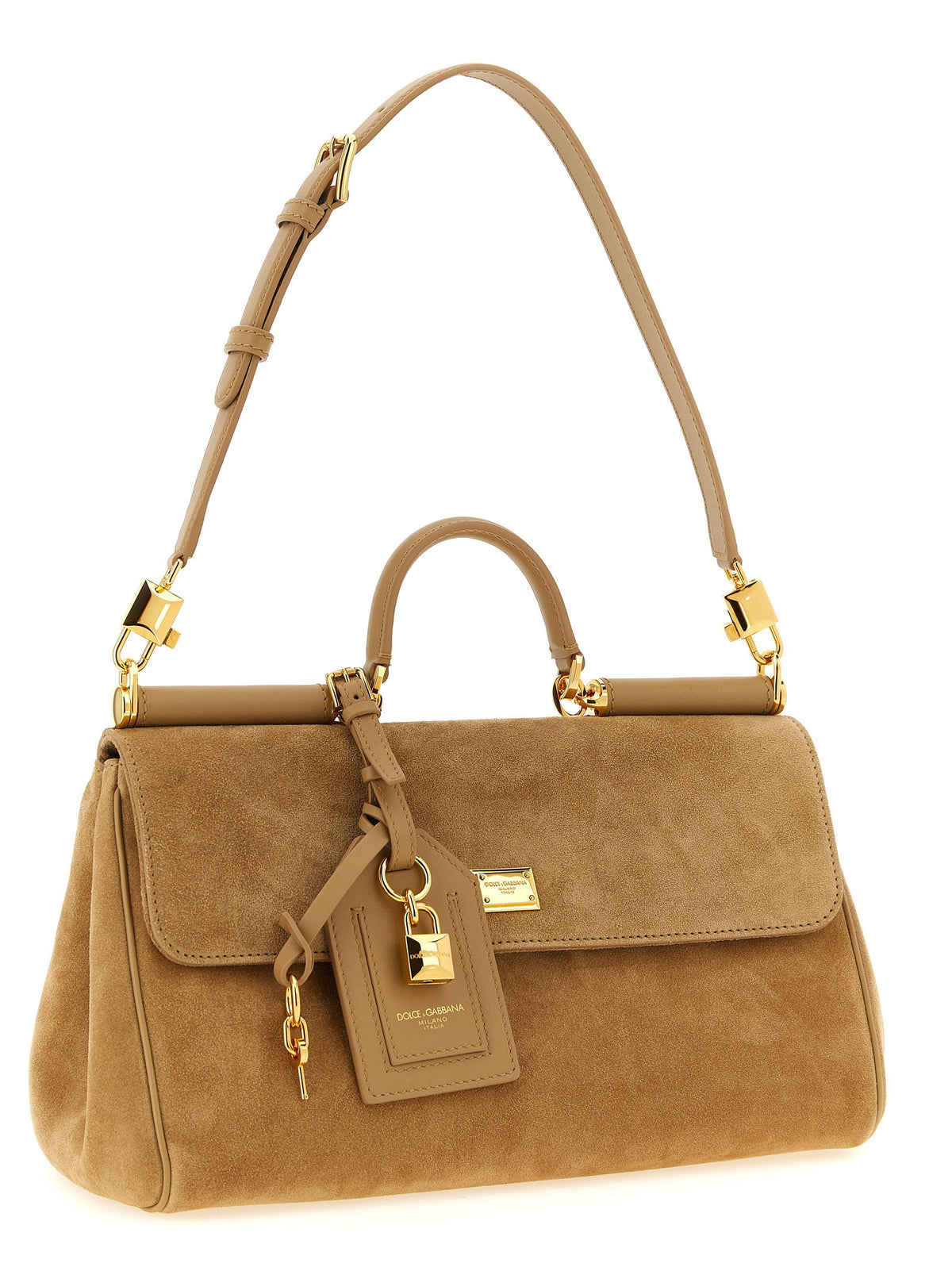 Dolce & Gabbana My Sicily Suede Handbag Beige