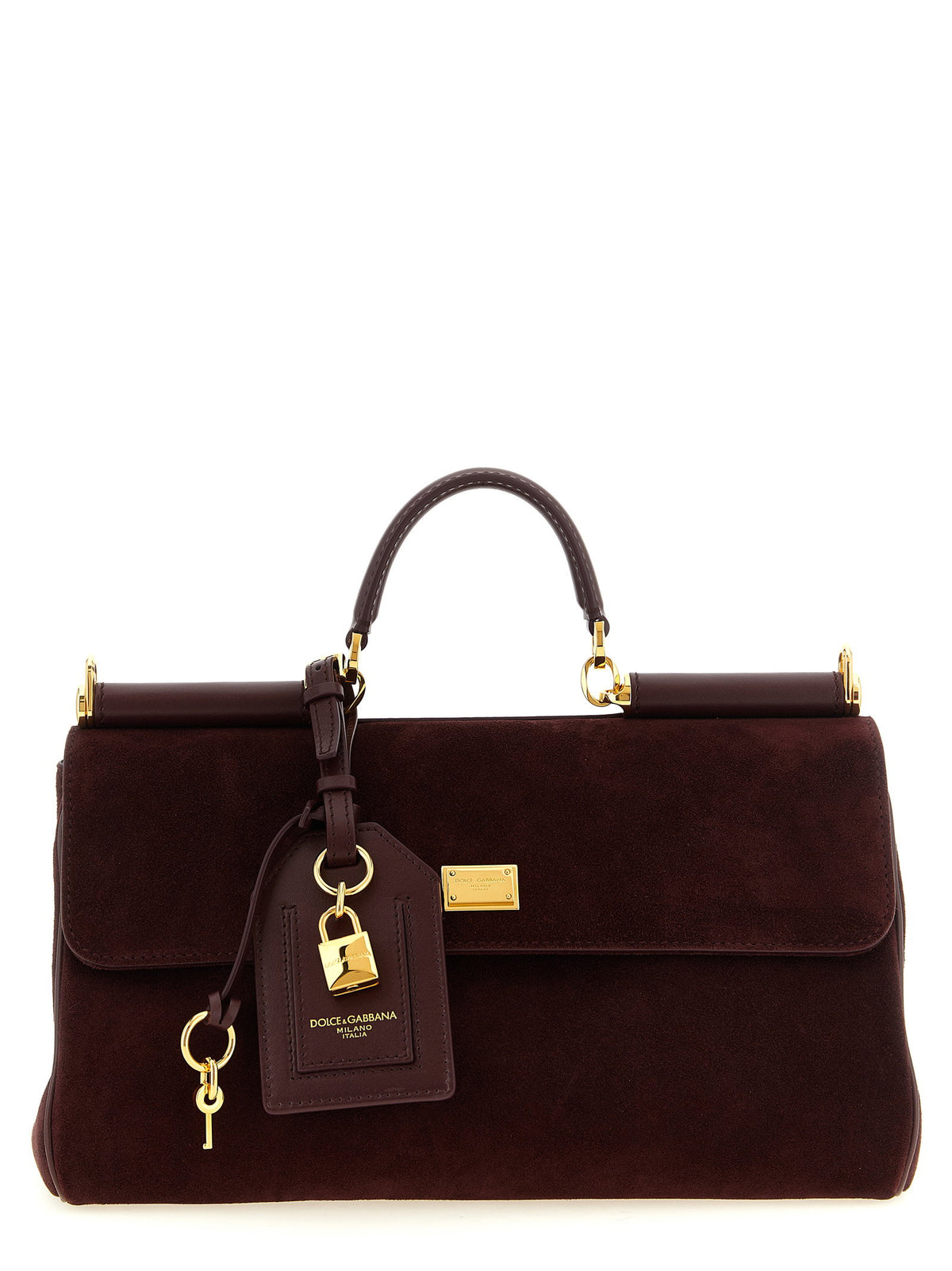 Dolce & Gabbana Medium Suede My Sicily Handbag Bordeaux
