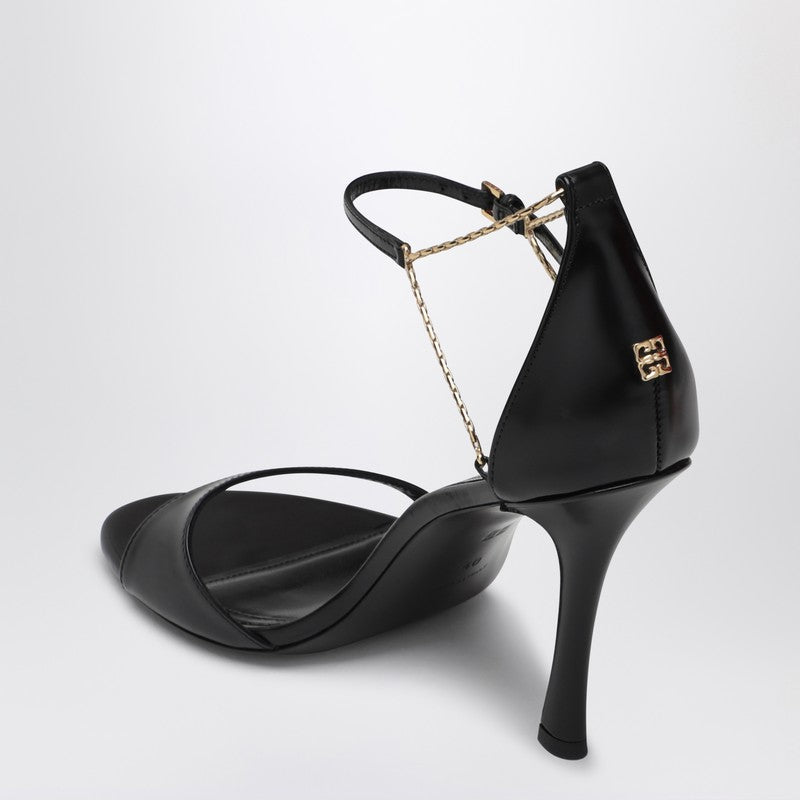 Givenchy 4G Liquid 95 black leather high-heel sandals Black