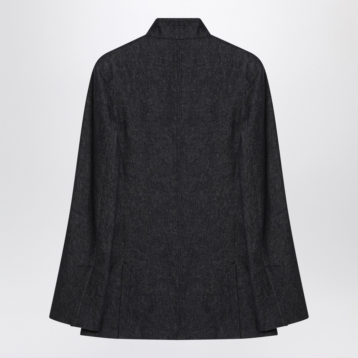 Max Mara Midnight Blue Denim-Effect Cotton Single-Breasted Jacket Blue