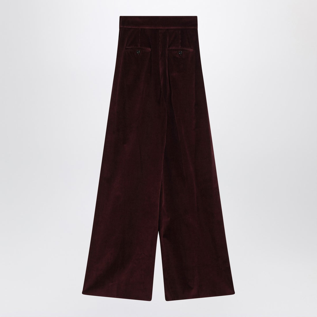 Max Mara Cherry Velvet Wide-Leg Trousers Burgundy