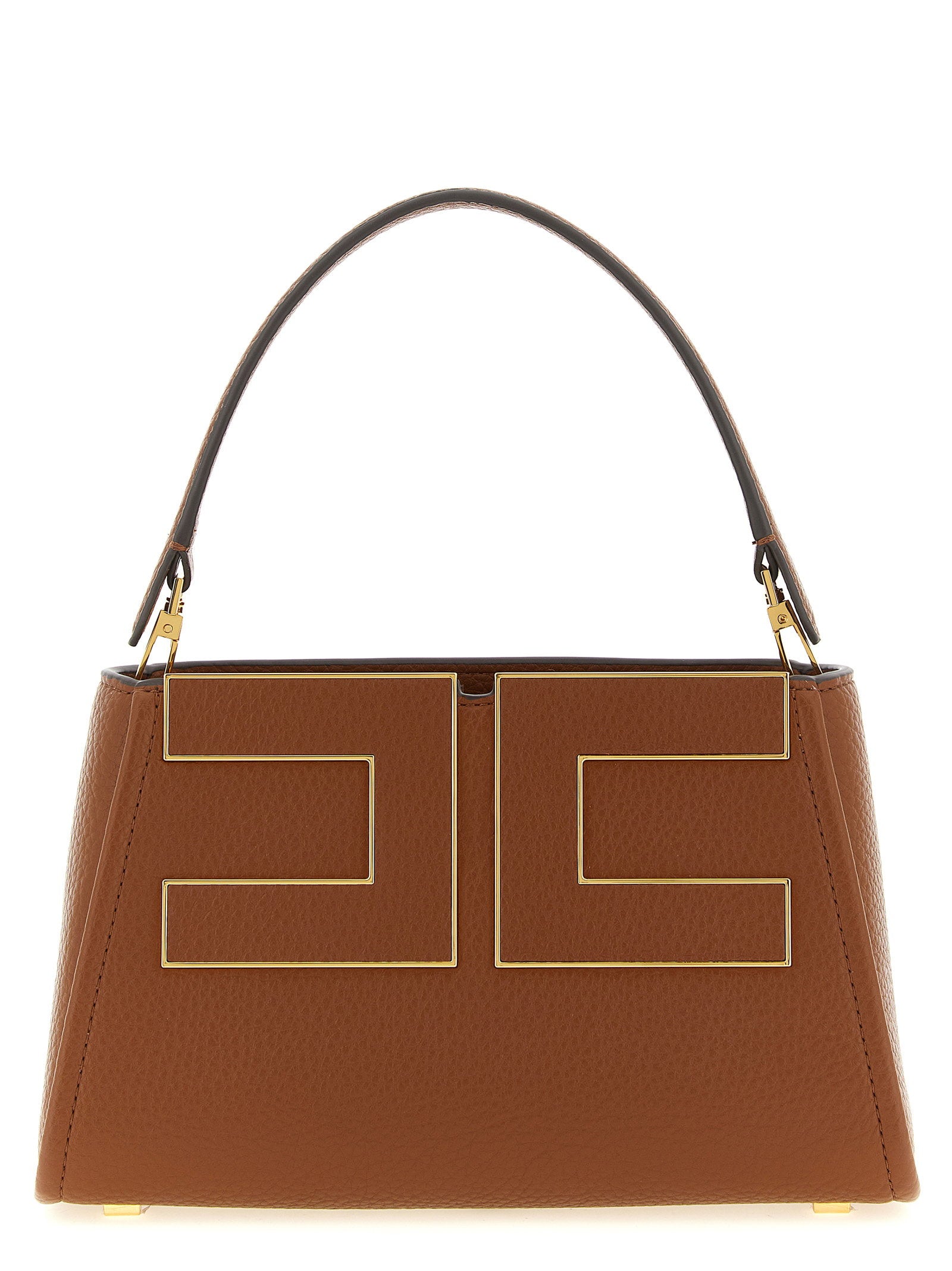 Elisabetta Franchi Maxi Logo Handbag Brown