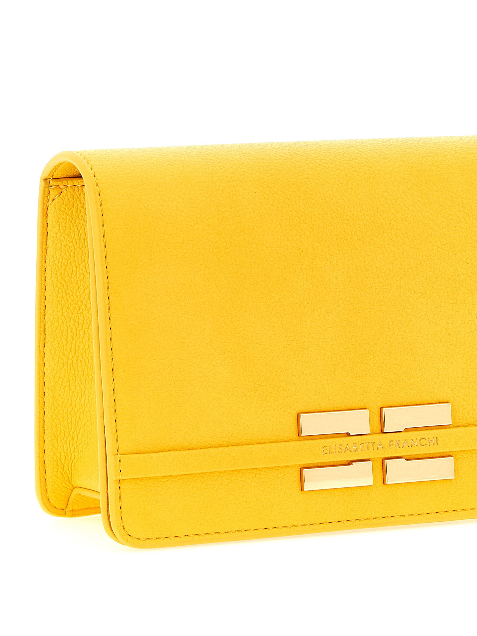 Elisabetta Franchi Logo Shoulder Strap Yellow