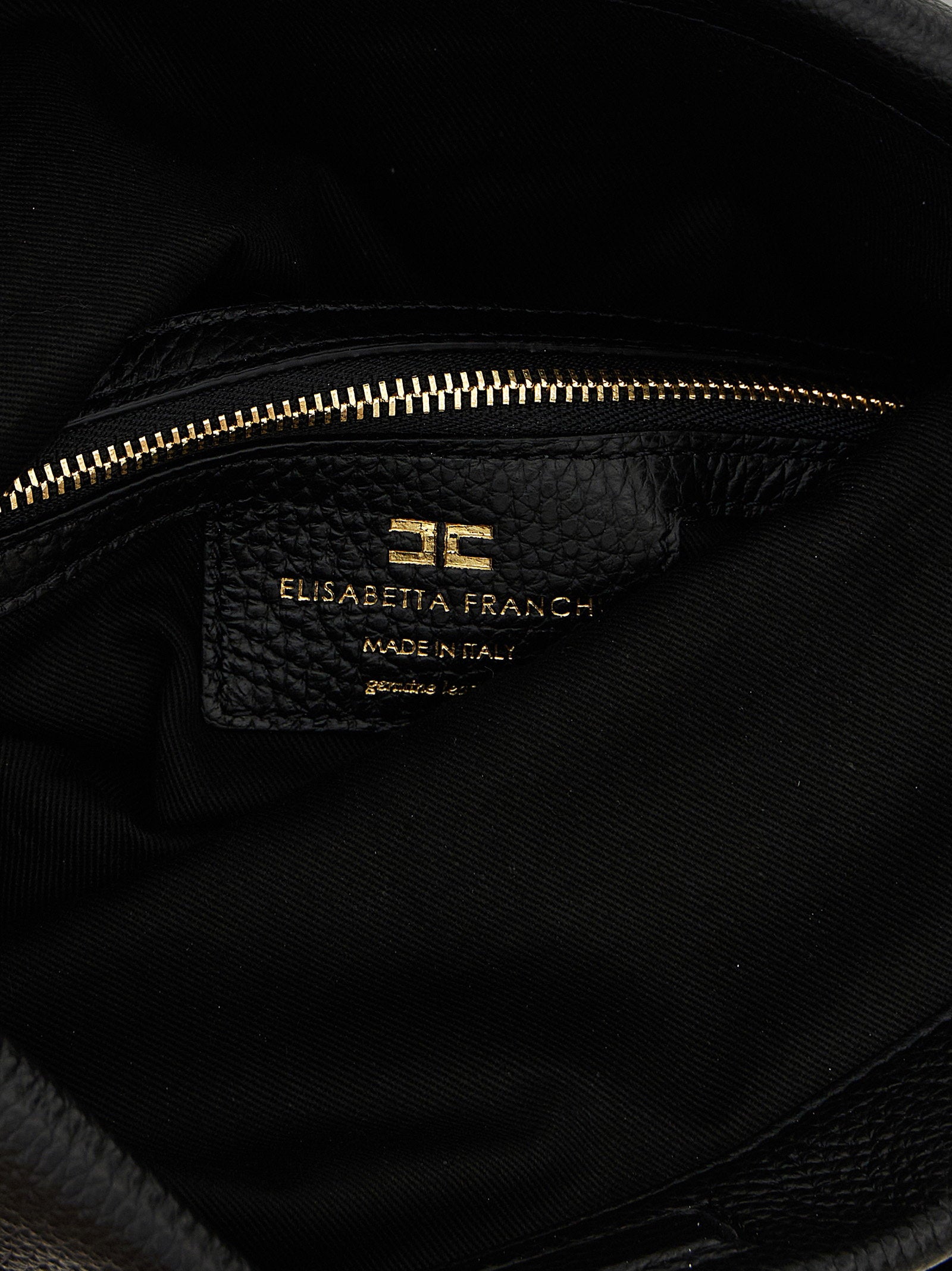 Elisabetta Franchi Logo Shoulder Bag Black