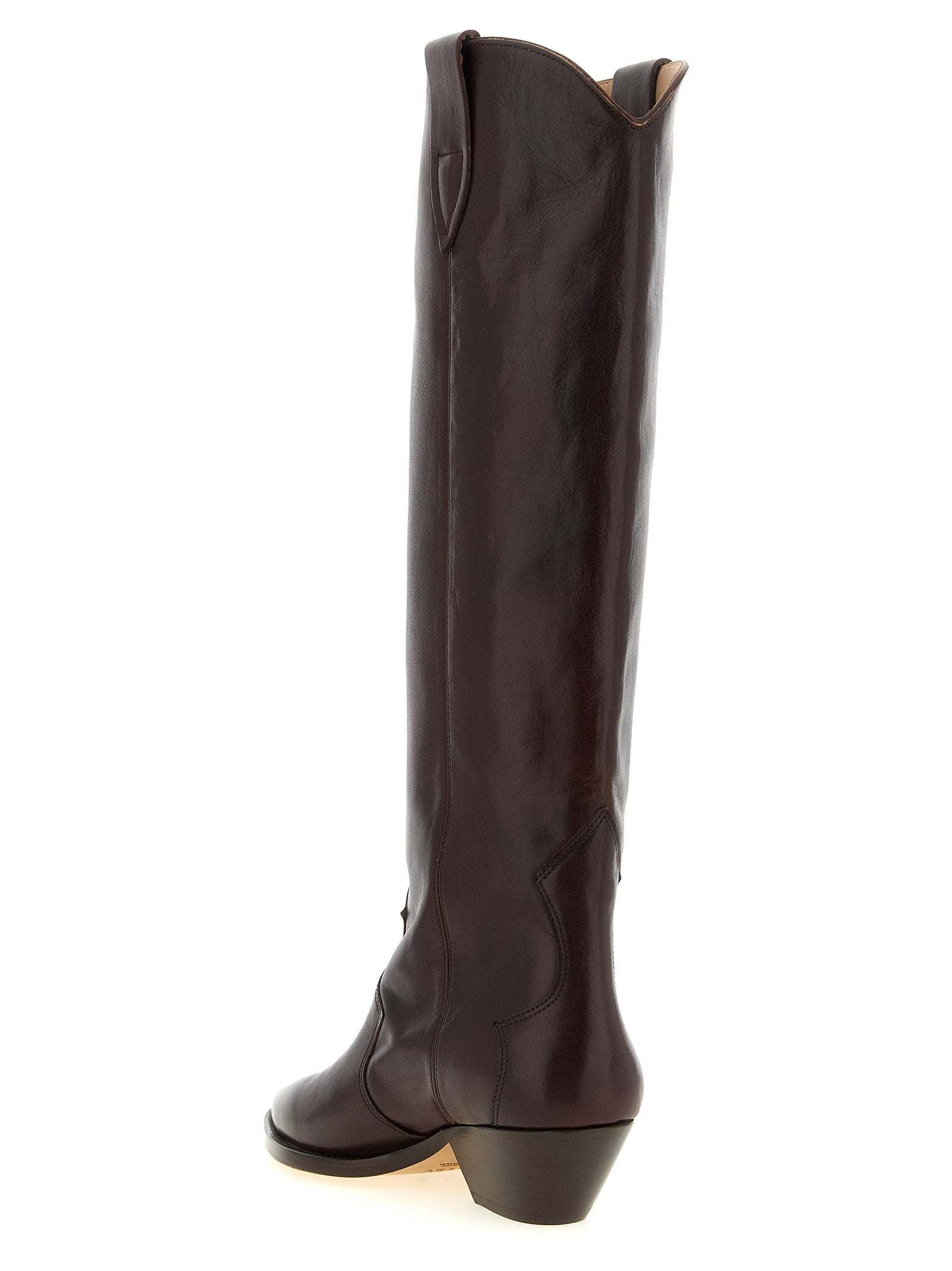 Isabel Marant Denvee Western Style High Boots Bordeaux