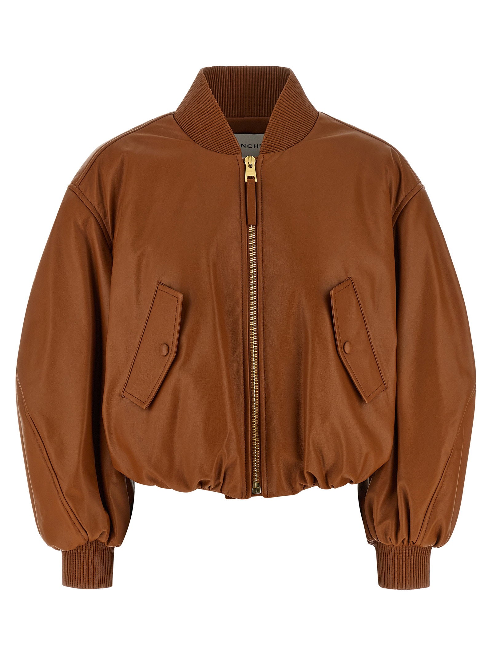 Givenchy Cropped Bomber Jacket Brown