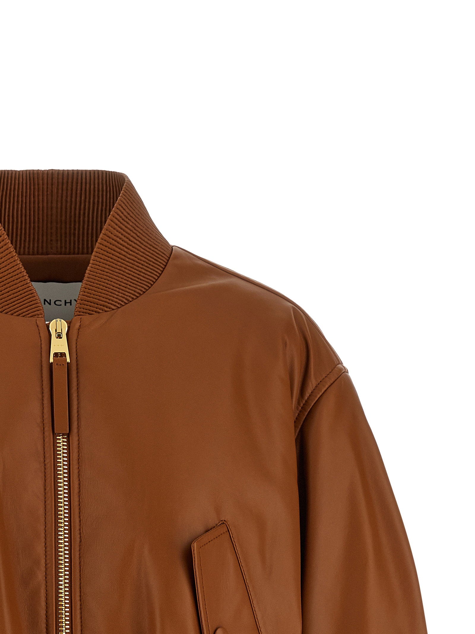 Givenchy Cropped Bomber Jacket Brown