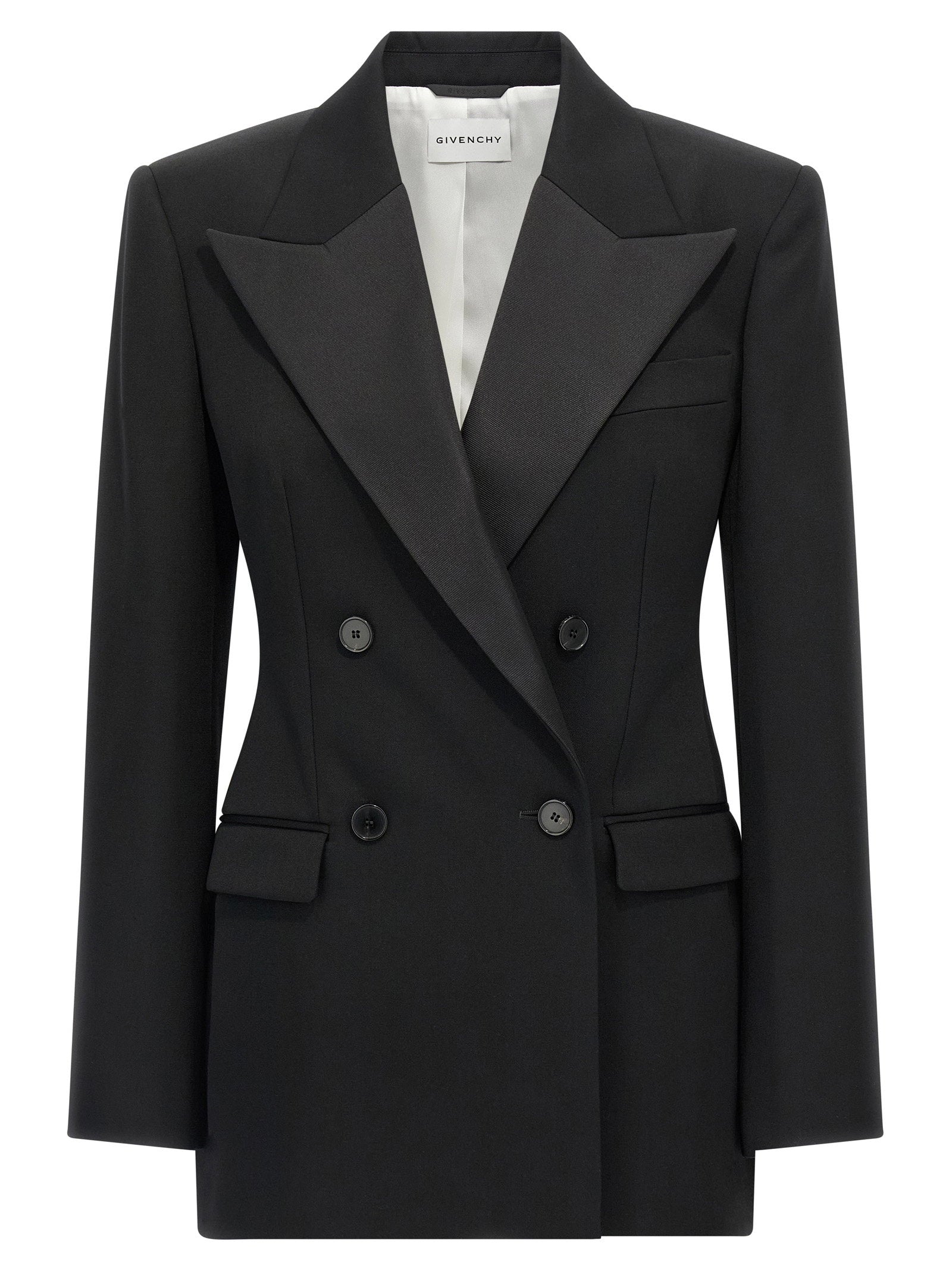 Givenchy Satin Lapel Blazer Black