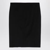 Givenchy Black Wool Midi Skirt with 4G Metal Button Black