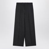 Givenchy Wide-Leg Wool Trousers in Dark Grey Grey