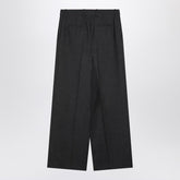 Givenchy Wide-Leg Wool Trousers in Dark Grey Grey