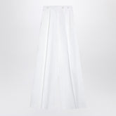 Givenchy White Pleated Wide-Leg High-Waist Cotton Trousers White