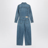 Givenchy Light Blue Denim Wide-Leg Jumpsuit With Visible Stitching Light blue