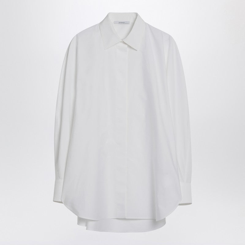Givenchy Wide-Fit White Cotton Shirt with Hidden Placket White