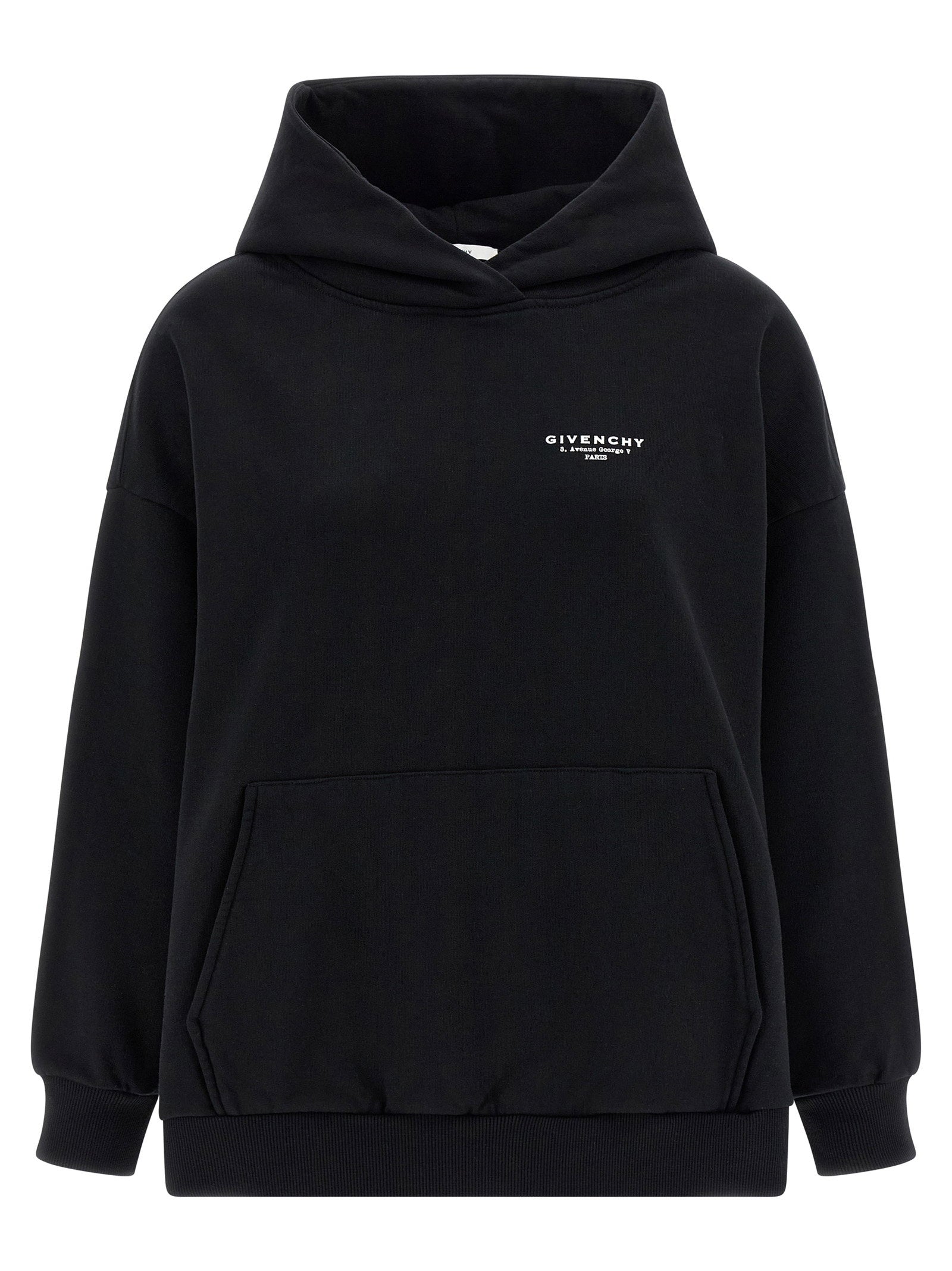 Givenchy Logo Print Hoodie White/black