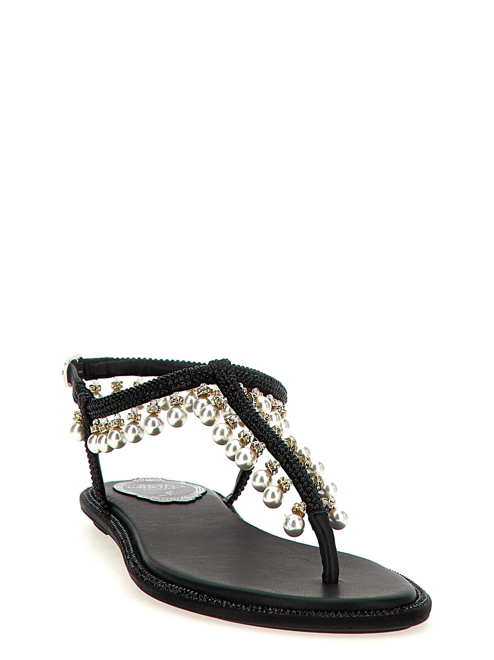 René Caovilla Diana Sandals Black