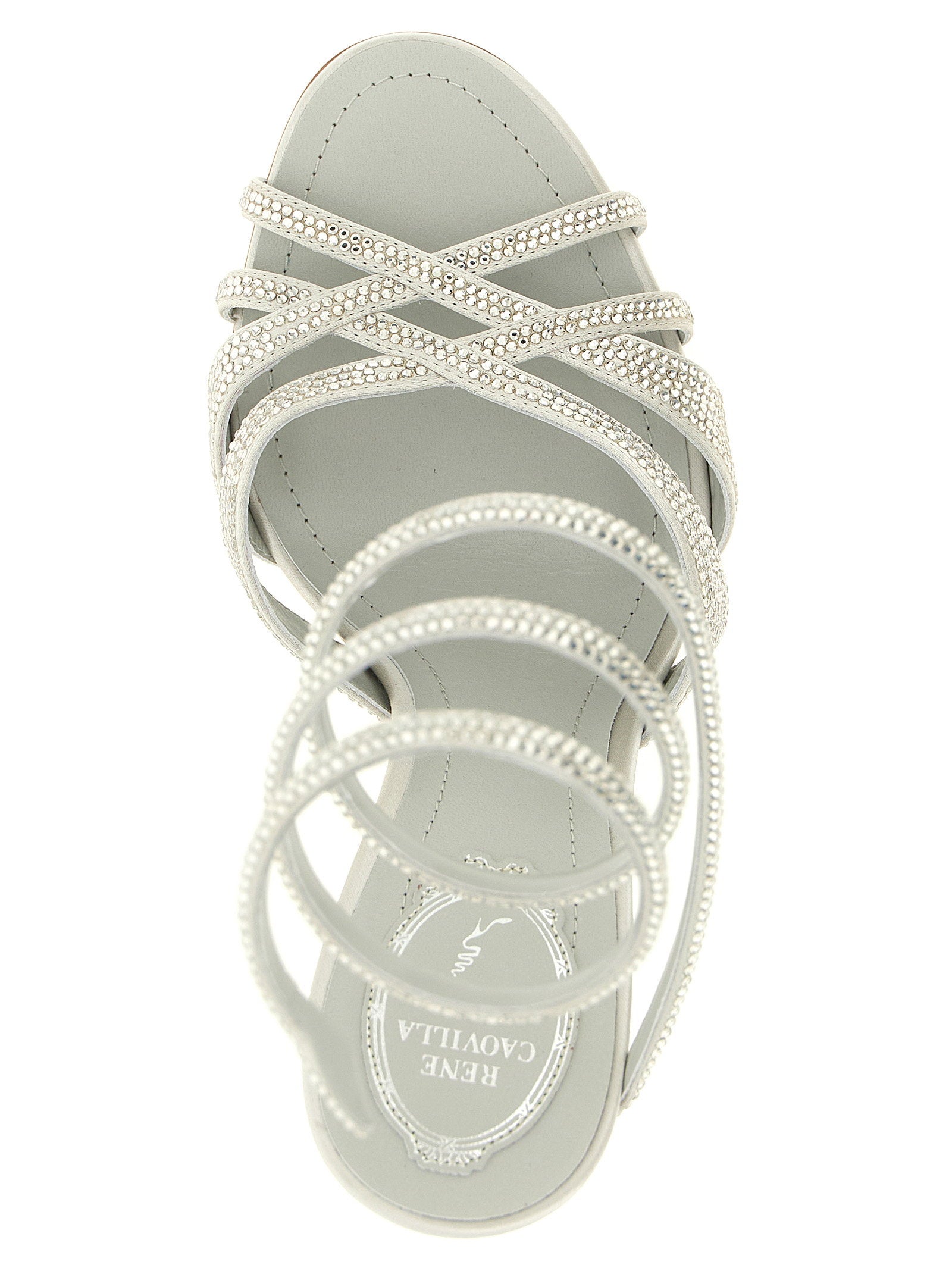 René Caovilla Dania Sandals Silver