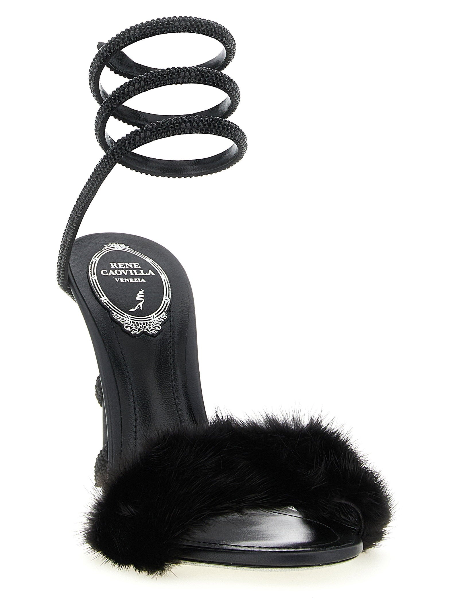 René Caovilla Margot Sandals Black
