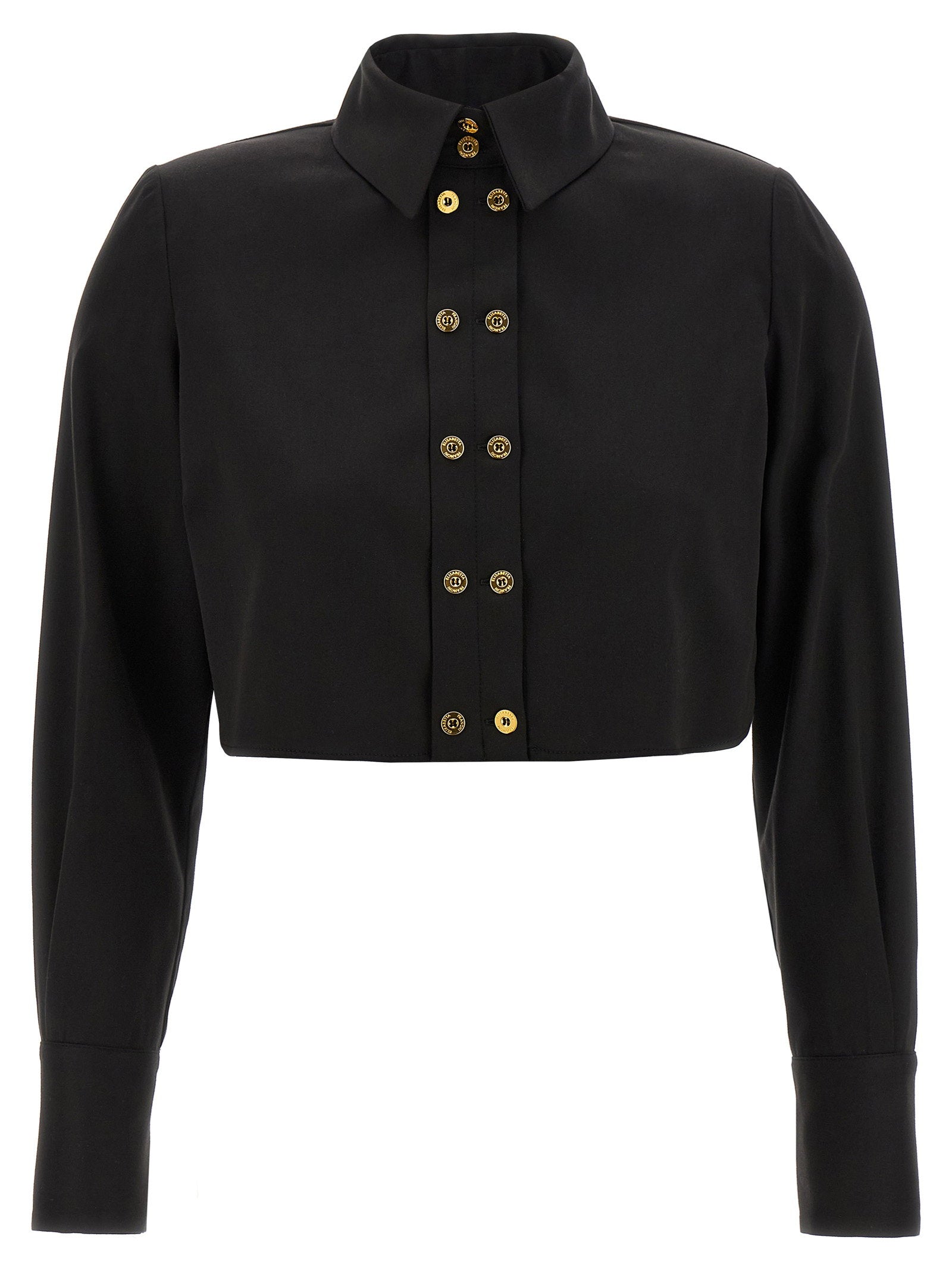 Elisabetta Franchi Cropped Shirt Black