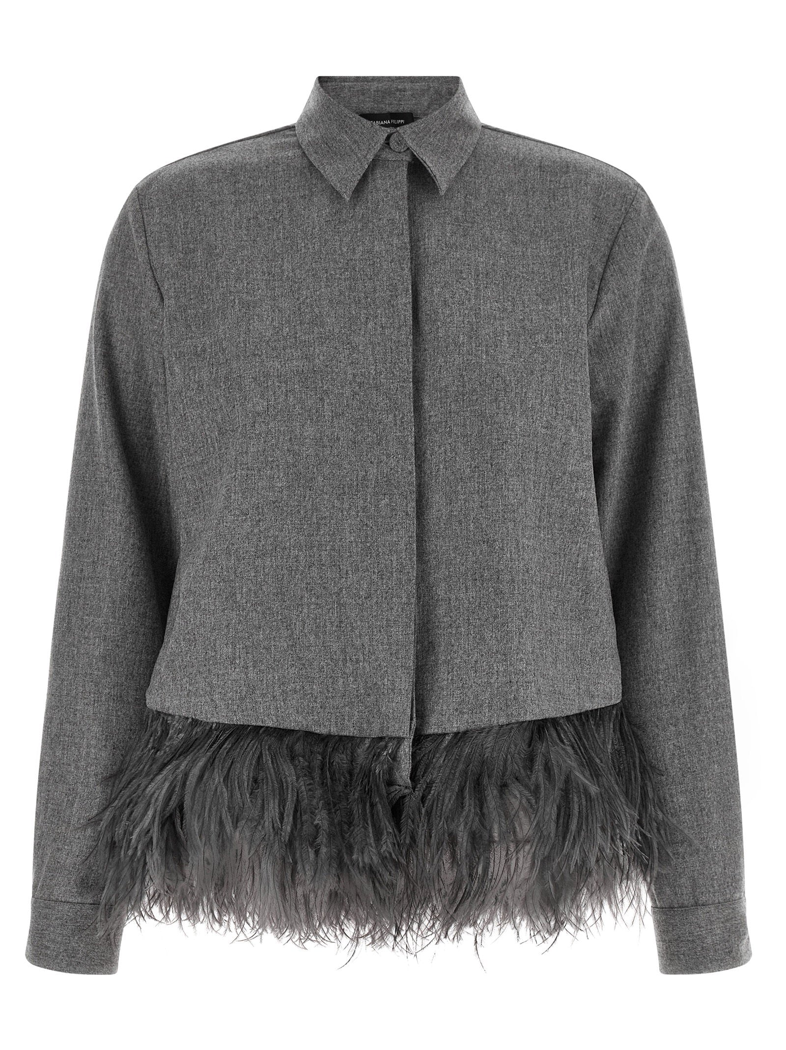 Fabiana Filippi Feather Shirt Gray
