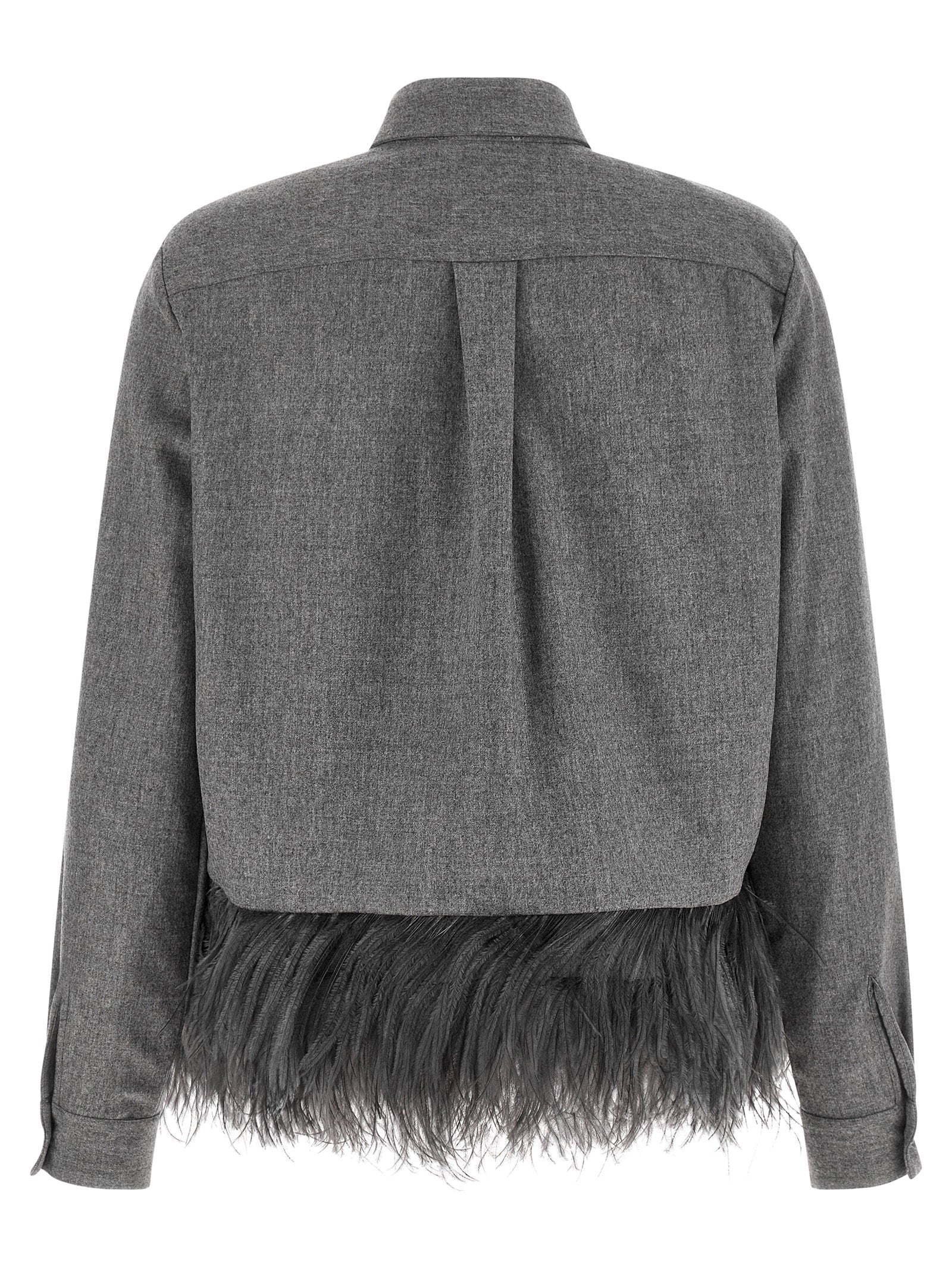 Fabiana Filippi Feather Shirt Gray