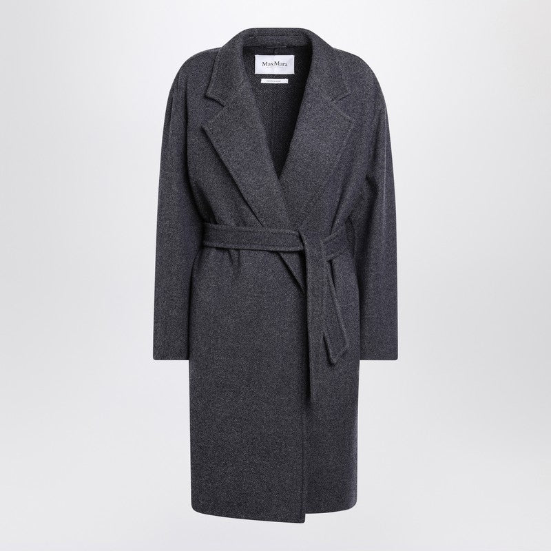 Max Mara Blue Wool Coat with Denim Effect Blue