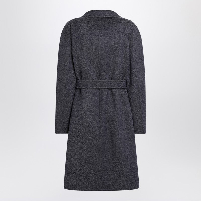 Max Mara Blue Wool Coat with Denim Effect Blue