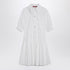 Max Mara Studio Short White Cotton Shirt Dress with Balloon Sleeves White