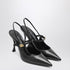 Dolce & Gabbana Black Suede Slingback Pumps with Gold Buckle Black
