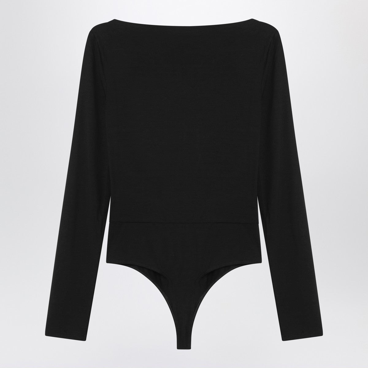 Max Mara Black Stretch Jersey Crossover Bodysuit Black