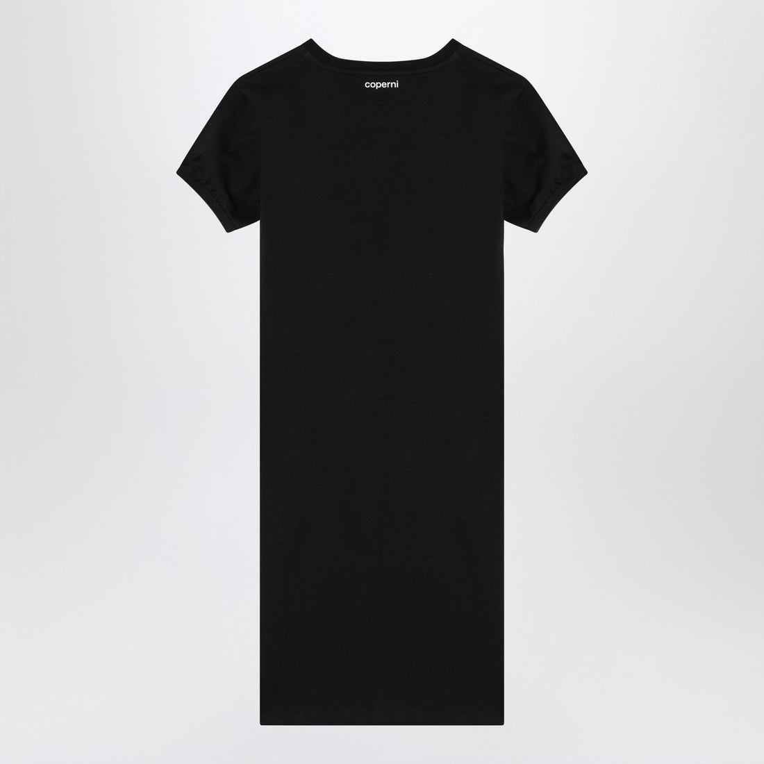 Coperni Black Cotton Mini Dress with Ruffled Heart Detail Black