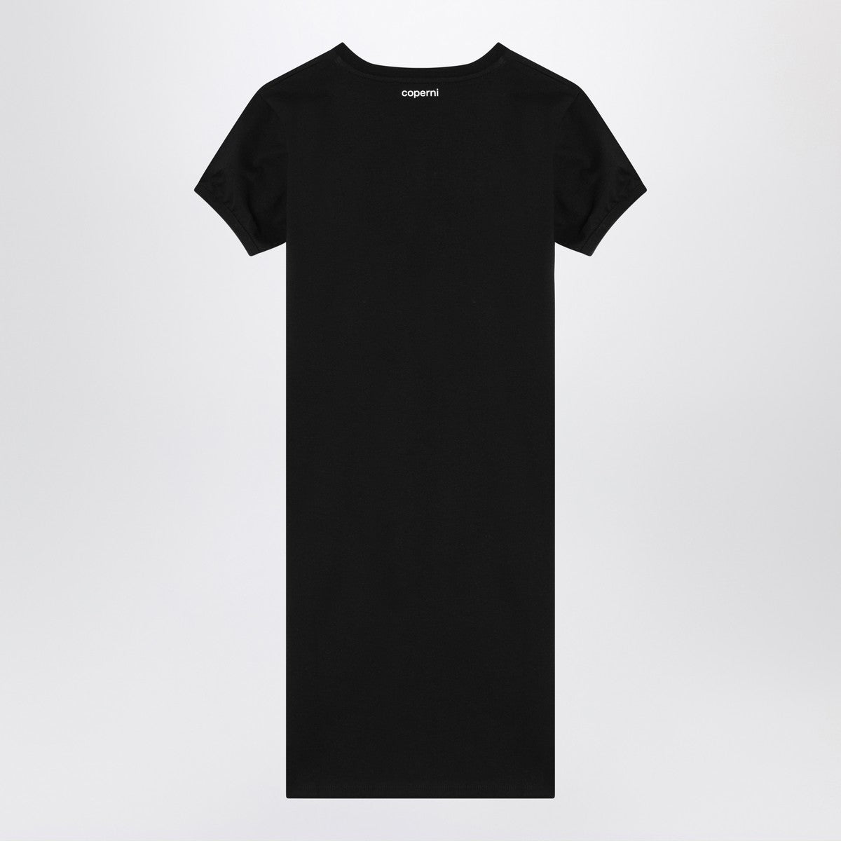 Coperni Black Cotton Mini Dress with Ruffled Heart Detail Black