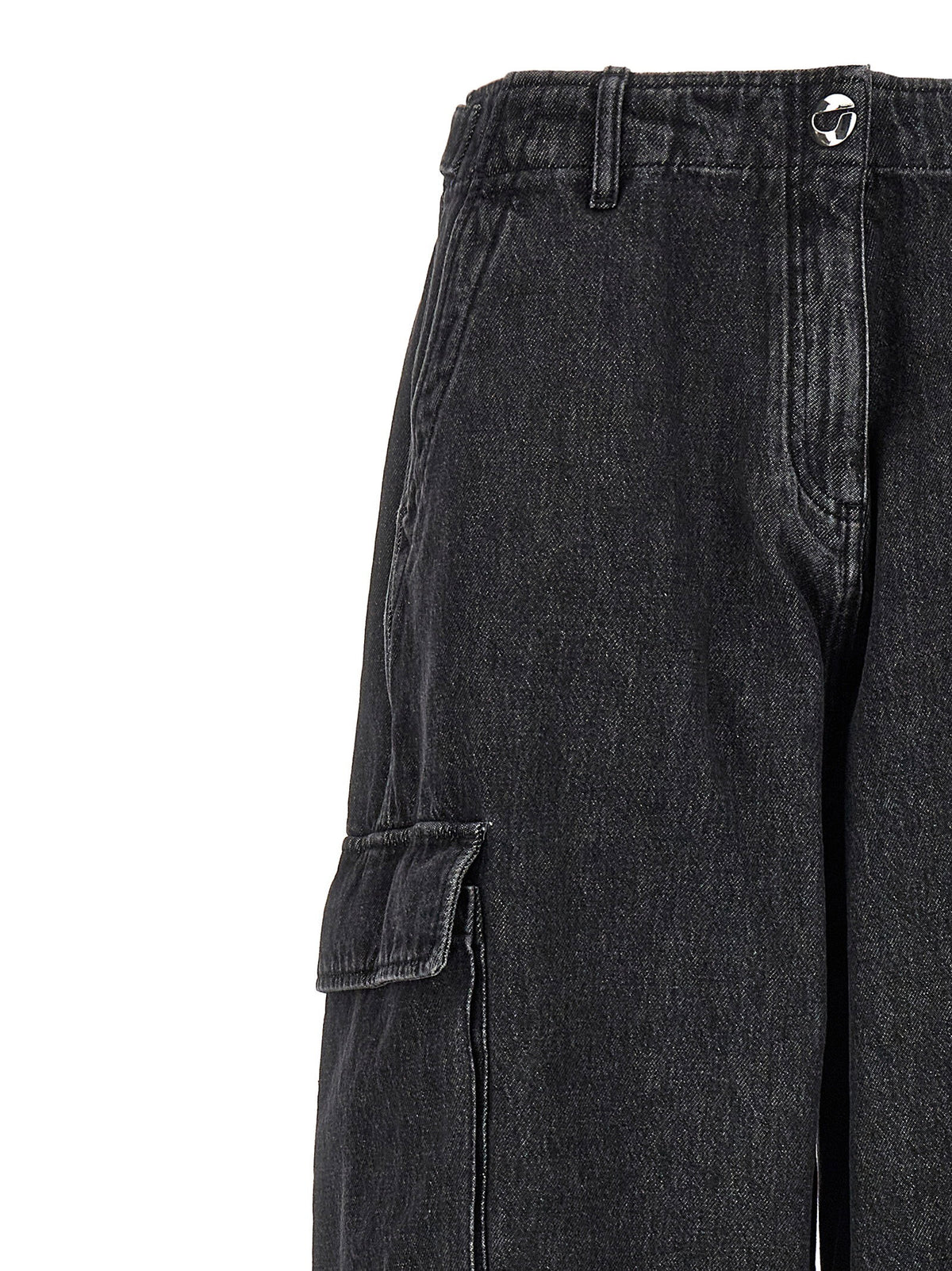 Coperni Denim Wide Leg Cargo Jeans Black