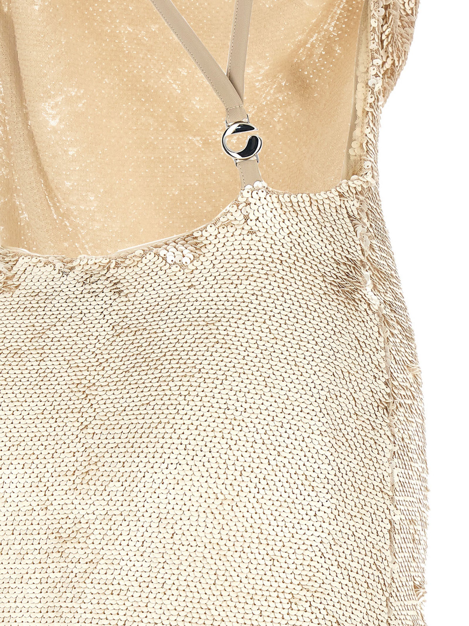 Coperni Sequin Dress Beige