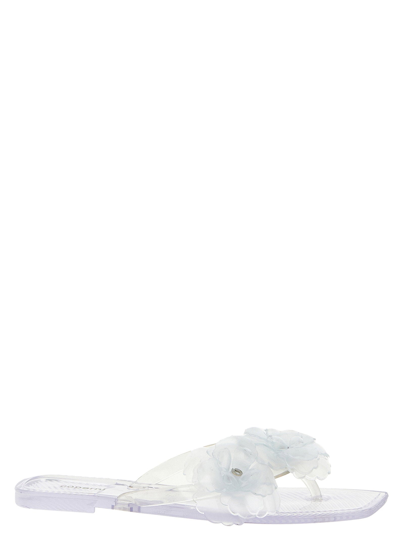 Coperni Silicone Flower Flat Sandals Transparent