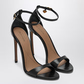 Dolce & Gabbana Black Patent Leather Devotion Sandals with Ankle Strap Black