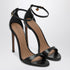 Dolce & Gabbana Black Patent Leather Devotion Sandals with Ankle Strap Black