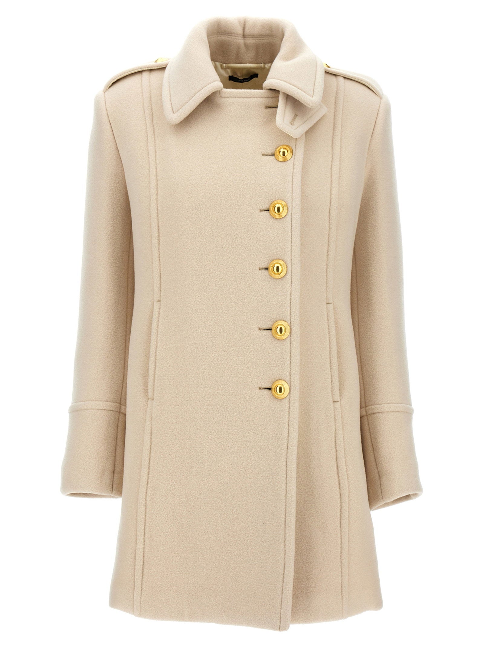Tom Ford Single-breasted Wool Coat White