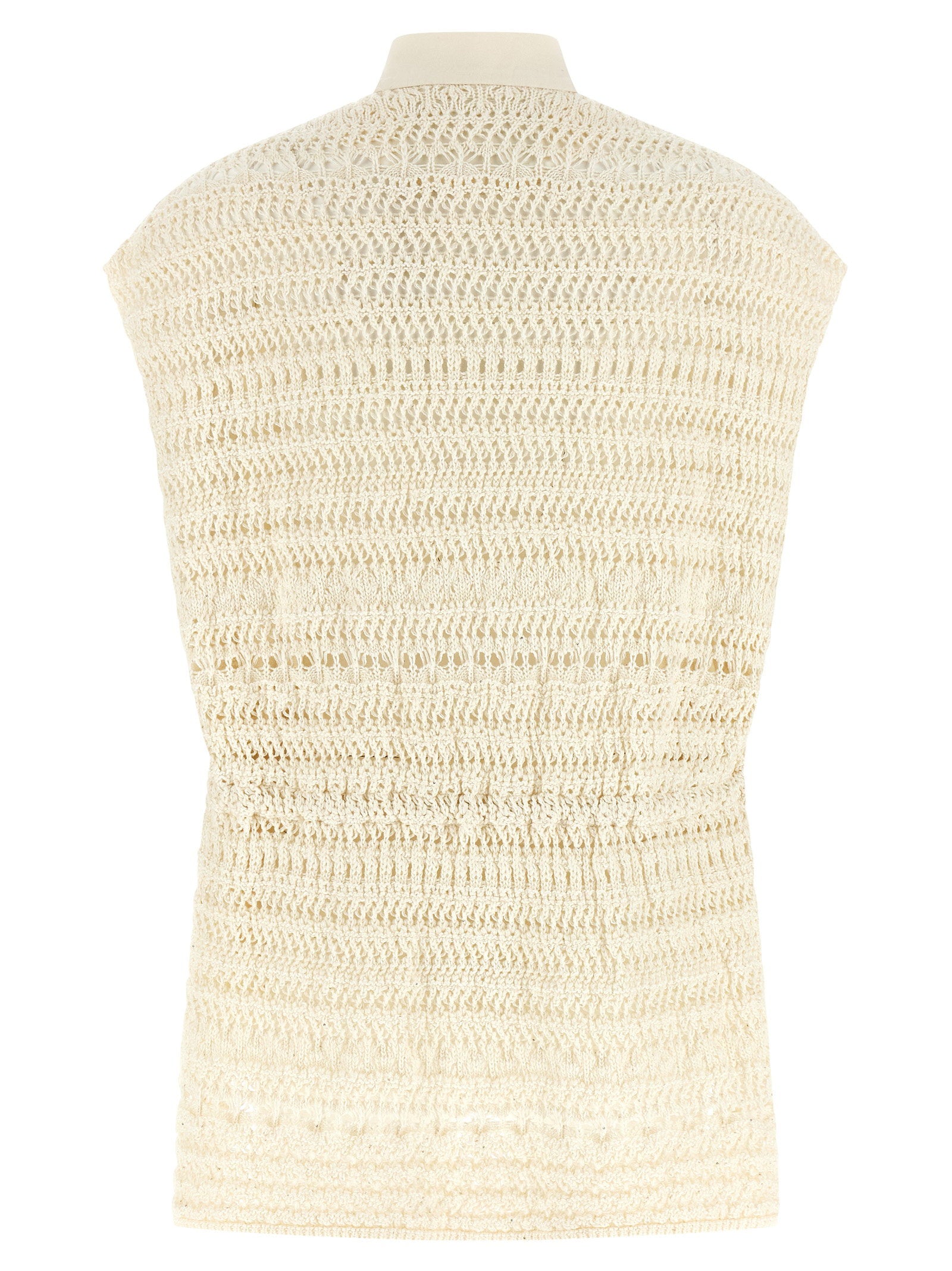 Fabiana Filippi Crochet Vest Beige