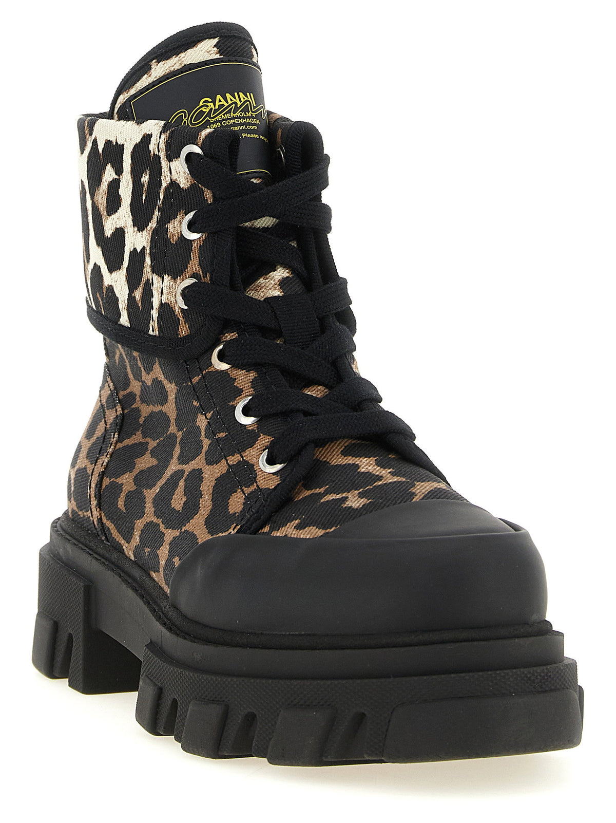 Ganni Denim Ankle Boots Multicolor