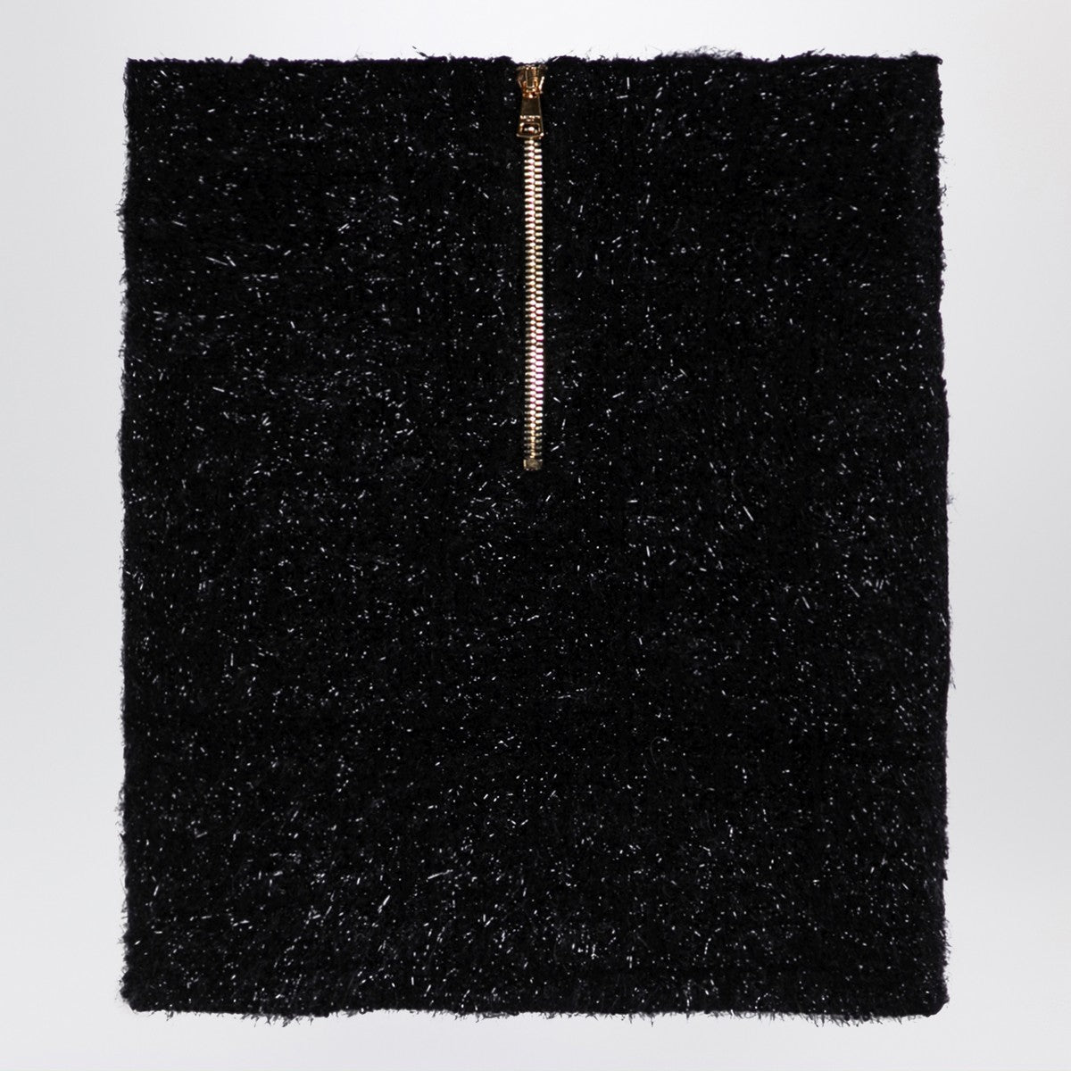 Balmain Black Tweed Miniskirt with Gold Buttons black