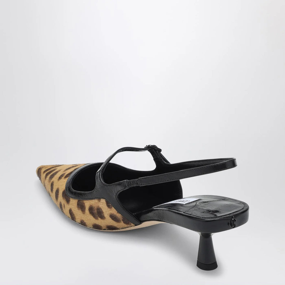 Jimmy Choo Didi 45 Slingback In Leopard Print Pony Skin - Pink