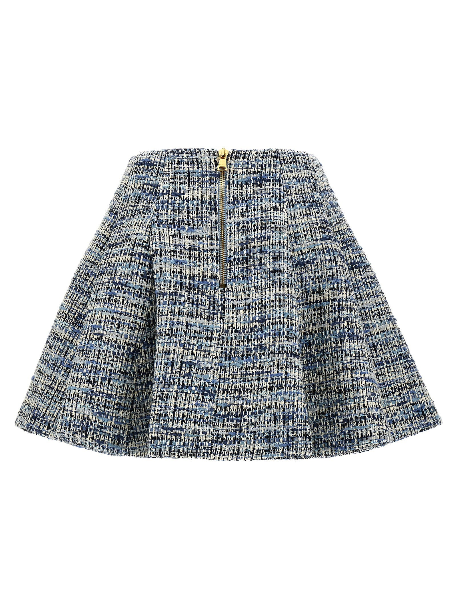 Balmain Tweed Skirt Blue