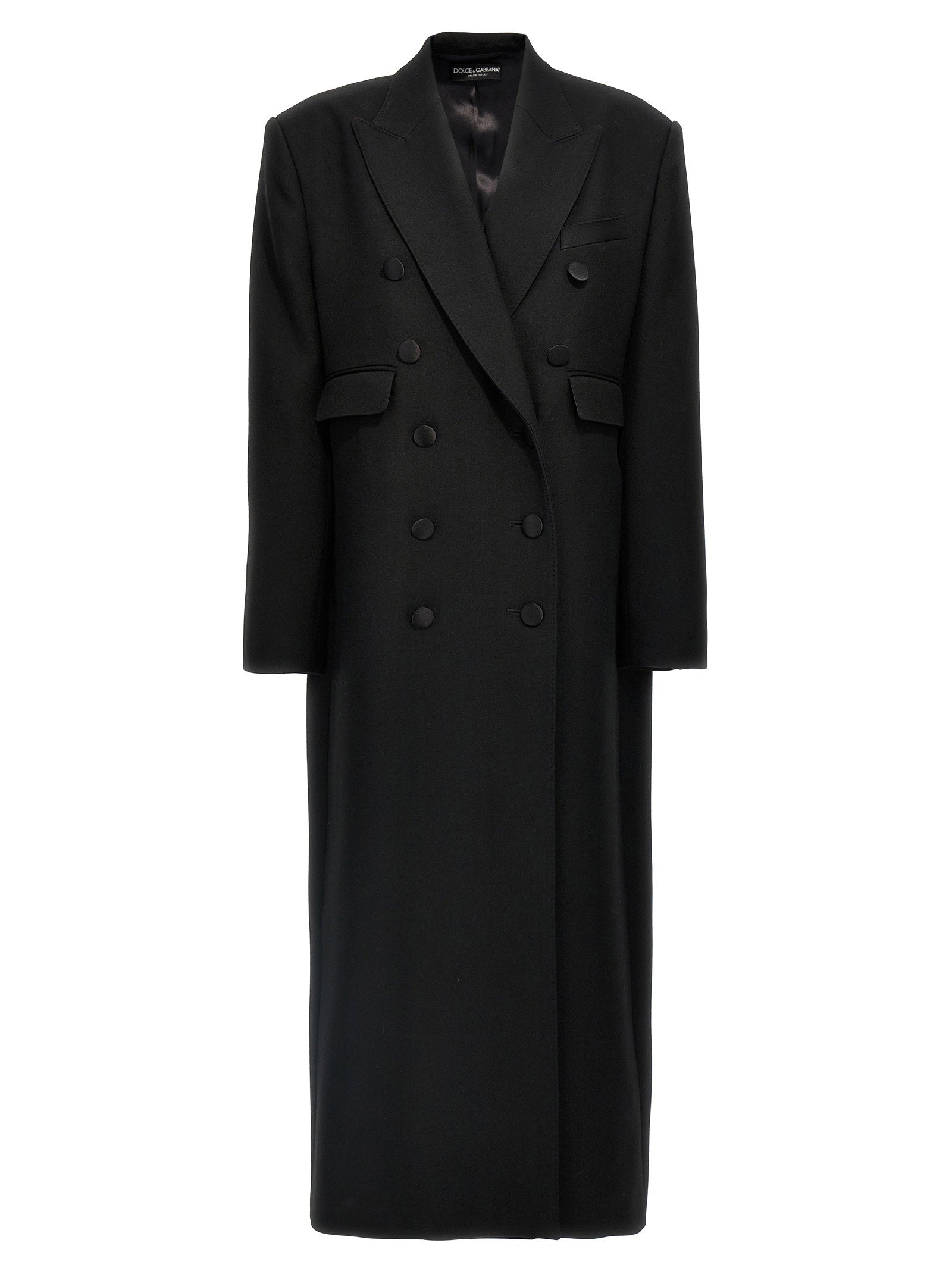 Dolce & Gabbana Long Tuxedo Coat Black
