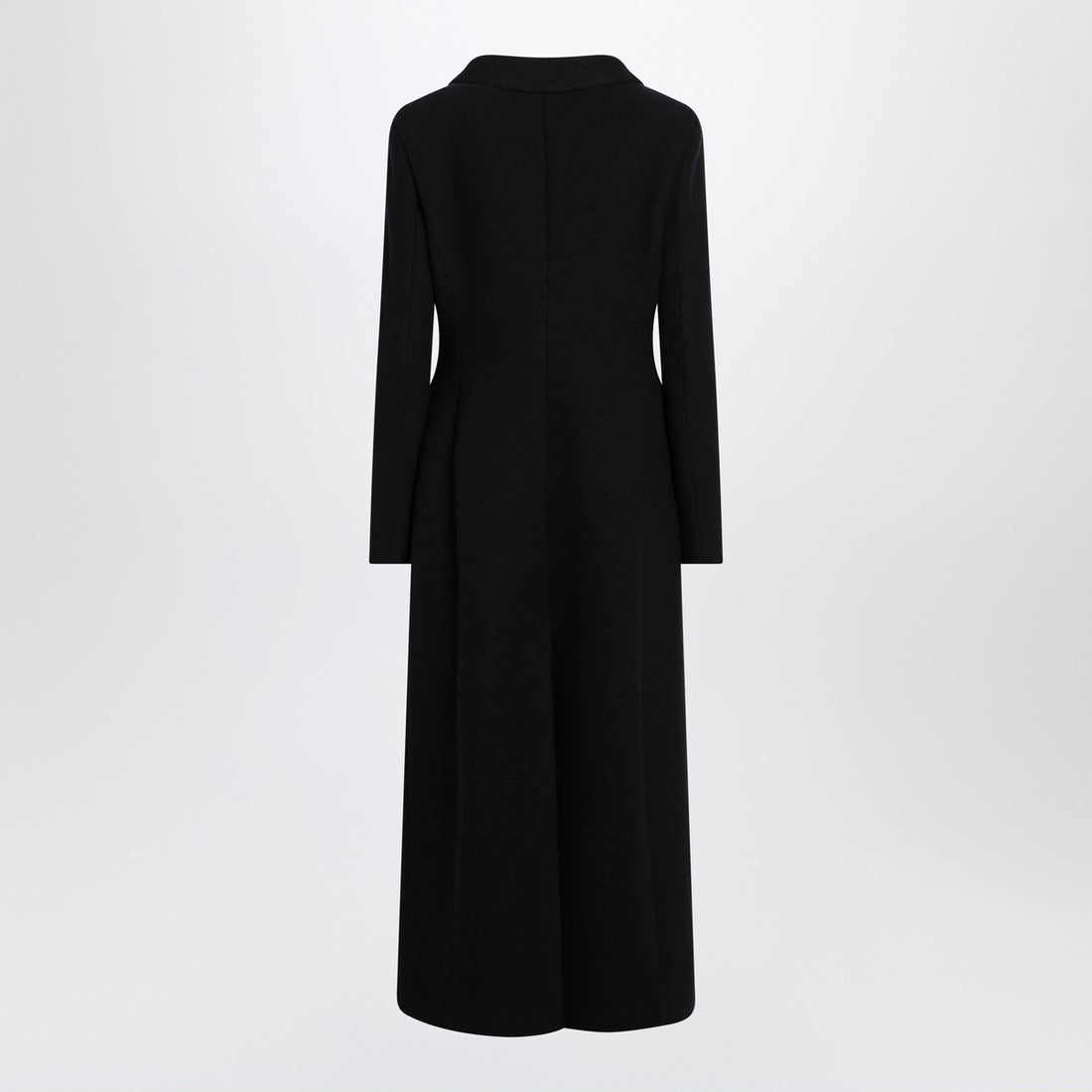 Dolce & Gabbana Long Double-Breasted Black Wool Coat Black