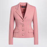 Dolce & Gabbana Single-Breasted Virgin Wool Blazer Pink