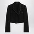 Dolce & Gabbana Cropped Double-Breasted Black Wool Jacket Black