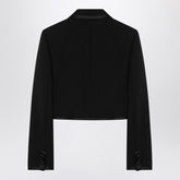 Dolce & Gabbana Cropped Double-Breasted Black Wool Jacket Black