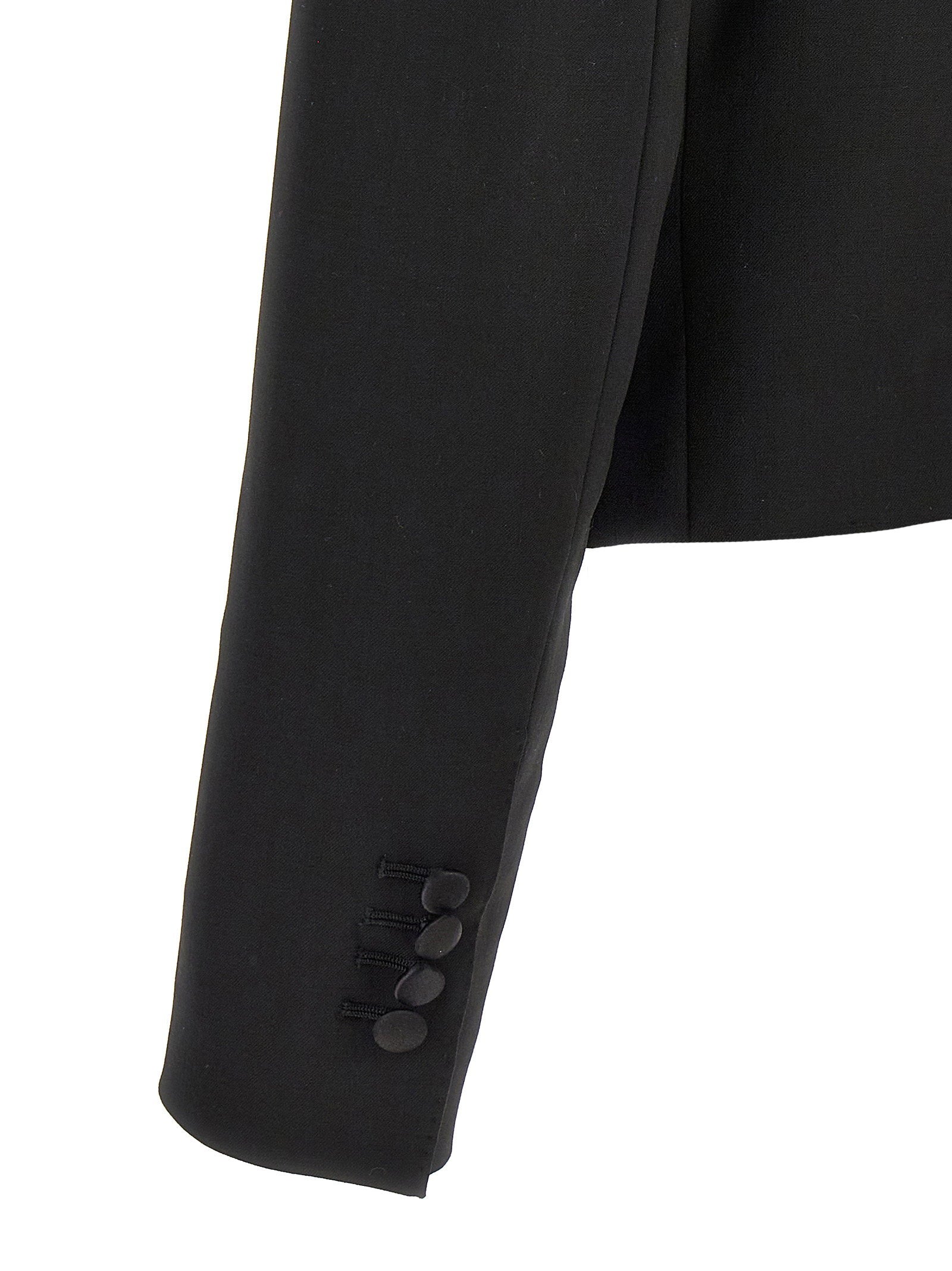 Dolce & Gabbana Tuxedo Crop Blazer Black