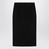 Dolce & Gabbana Black Wool Crêpe Pencil Skirt with Satin Trim Black